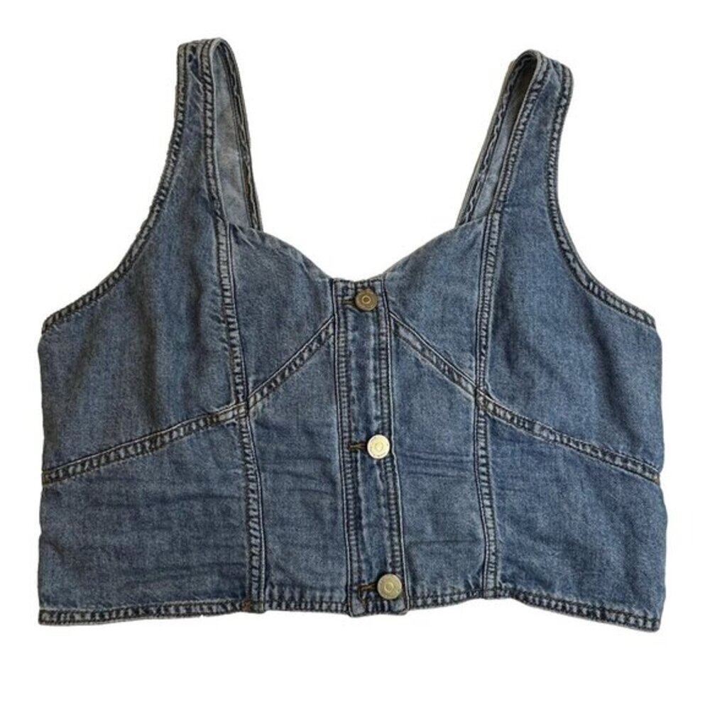 Habitual Blue Denim Crop Tank Top